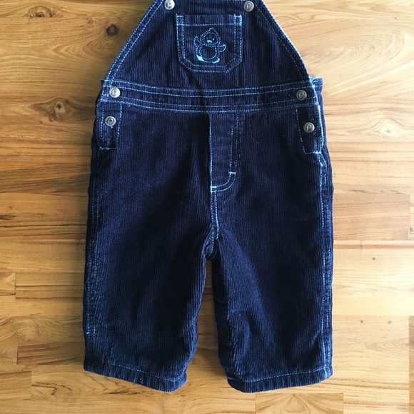 Please Mum 0-3M Lined Navy Blue Cord Overalls - Picture 2 of 5